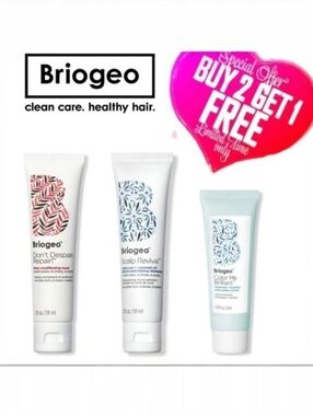 Briogeo Repair Mask, Exfoliating Shampoo & Color Treated Hair Primer Travel Set